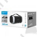 Hordozható bluetooth hangszóró Astrum ST370 fekete FM rádióval, micro SD olvasóval, karpánttal, AUX, USB, EQ, 25W 